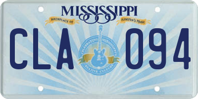 MS license plate CLA094