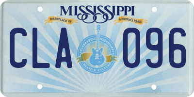 MS license plate CLA096
