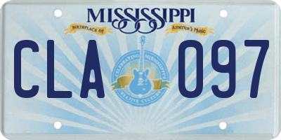 MS license plate CLA097
