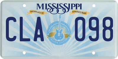 MS license plate CLA098