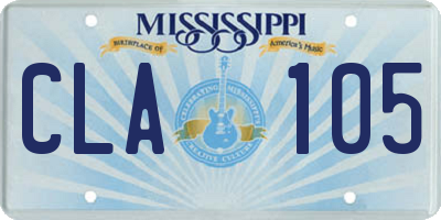 MS license plate CLA105