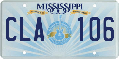MS license plate CLA106