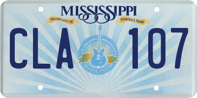 MS license plate CLA107