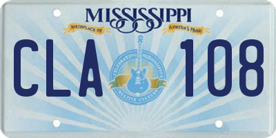MS license plate CLA108