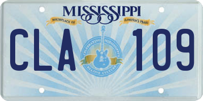 MS license plate CLA109