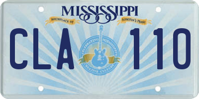 MS license plate CLA110