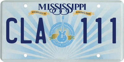 MS license plate CLA111