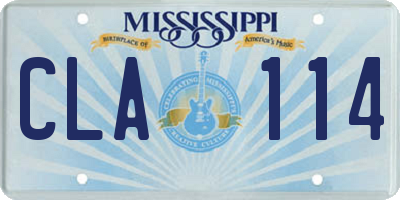 MS license plate CLA114