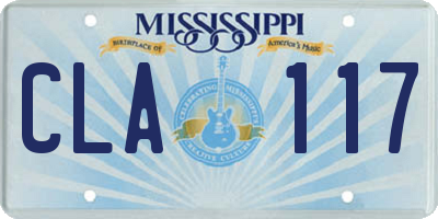 MS license plate CLA117