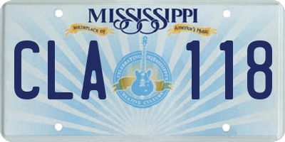 MS license plate CLA118