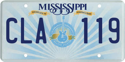 MS license plate CLA119