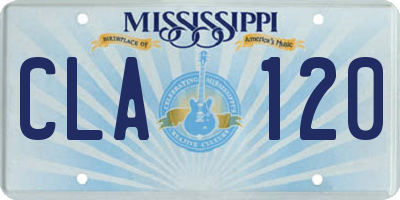 MS license plate CLA120