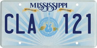 MS license plate CLA121