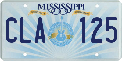 MS license plate CLA125