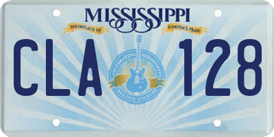 MS license plate CLA128