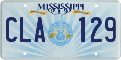 MS license plate CLA129