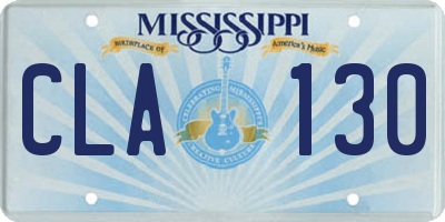 MS license plate CLA130