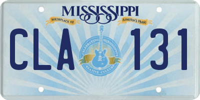 MS license plate CLA131