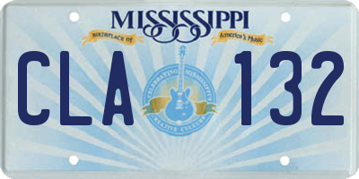 MS license plate CLA132