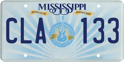 MS license plate CLA133