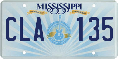 MS license plate CLA135