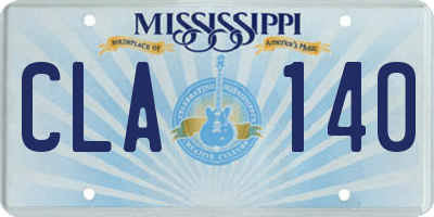 MS license plate CLA140