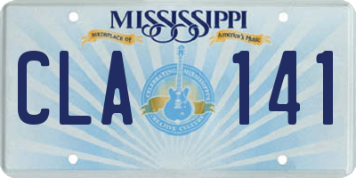 MS license plate CLA141