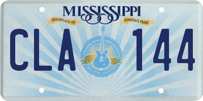 MS license plate CLA144