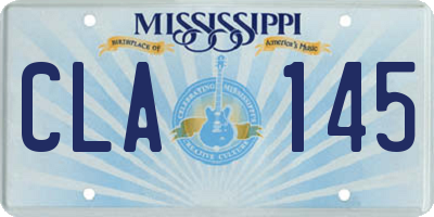 MS license plate CLA145