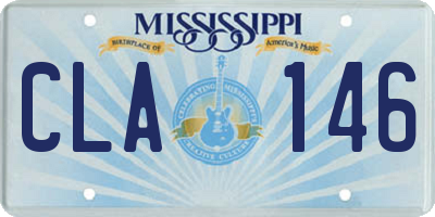 MS license plate CLA146