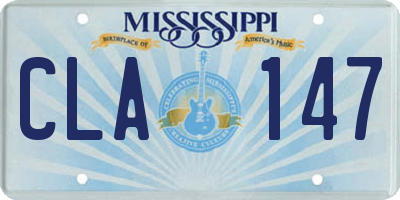 MS license plate CLA147
