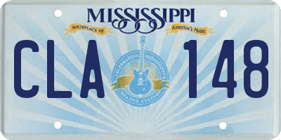 MS license plate CLA148