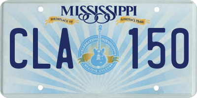 MS license plate CLA150