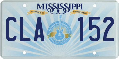 MS license plate CLA152