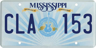 MS license plate CLA153
