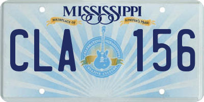 MS license plate CLA156