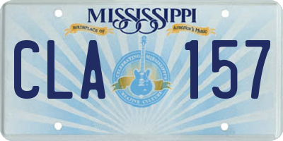 MS license plate CLA157