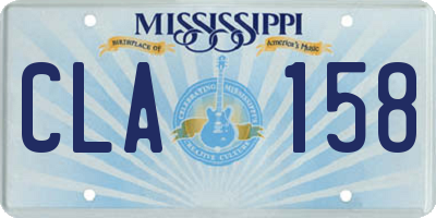 MS license plate CLA158