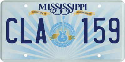 MS license plate CLA159