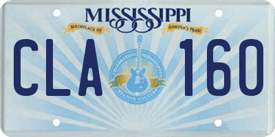 MS license plate CLA160