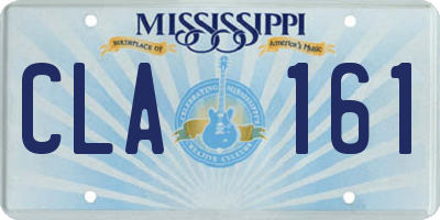 MS license plate CLA161