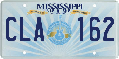 MS license plate CLA162