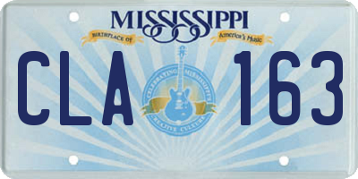 MS license plate CLA163
