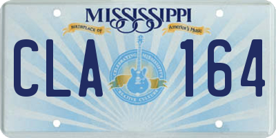 MS license plate CLA164