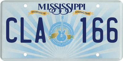 MS license plate CLA166