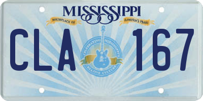 MS license plate CLA167