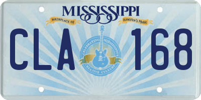 MS license plate CLA168