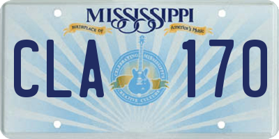 MS license plate CLA170