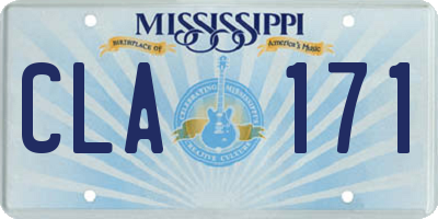 MS license plate CLA171