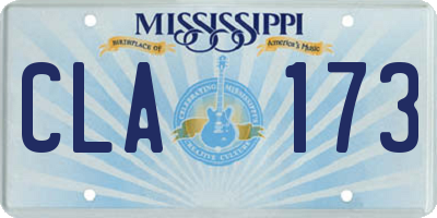MS license plate CLA173
